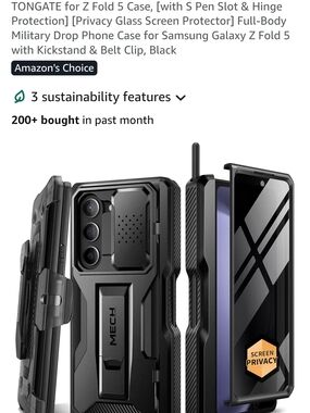 MECH Rugged Samsung Z Fold 5 Armor Case - Black